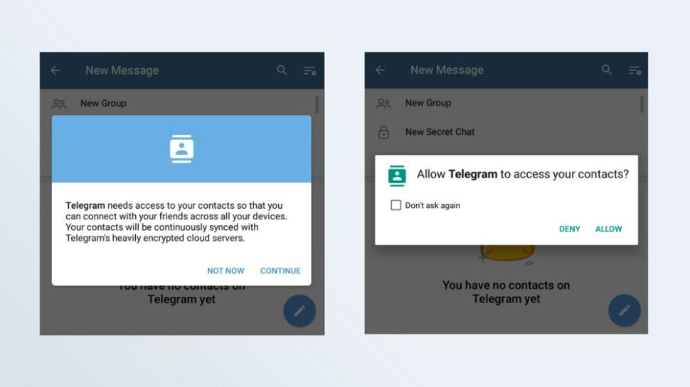 Allow Telegram access to your contacts