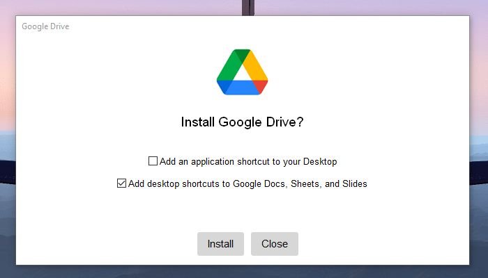 Install the Google Drive application