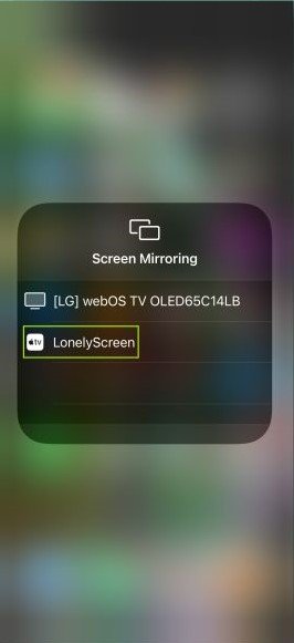 LonelyScreen Visisble